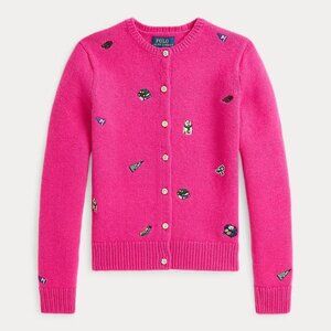 Polo Ralph Lauren girls Embroidered Wool-Blend Cardigan